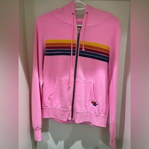 Aviator Nation stripe zip hoodie size small, like new, barely worn